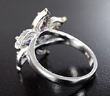 Прелестное серебряное кольцо с танзанитом и аметистами Серебро 925