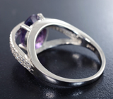 Оригинальное серебряное кольцо с аметистом Серебро 925