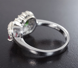 Чудесное серебряное кольцо с диопсидом и рубином Серебро 925