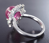 Замечательное серебряное кольцо с крупным кабошоном рубина Серебро 925
