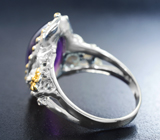 Серебряное кольцо со сливовым аметистом 13+ карат Серебро 925
