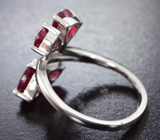 Элегантное серебряное кольцо с рубинами Серебро 925