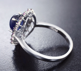 Великолепное серебряное кольцо с разноцветными сапфирами
