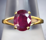 Золотое кольцо с рубином 3,66 карата Золото