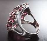 Впечатляющее серебряное кольцо с родолитами Серебро 925
