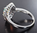 Серебряное кольцо c кристаллическим эфиопским опалом и сапфирами бриллиантовой огранки