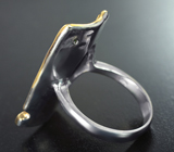 Серебряное кольцо с кристаллическим черным опалом 5,6 карата и диопсидом Серебро 925