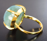 Золотое кольцо с крупным аквамарином 22,9 карата Золото