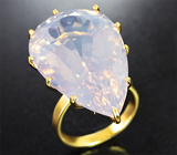 Золотое кольцо с крупным ярким лавандовым аметистом 39,72 карата Золото