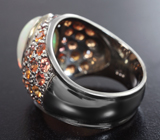 Серебряное кольцо с кристаллическим эфиопским опалом 3,85 карата и сапфирами Серебро 925
