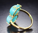Золотое кольцо с небесно-голубым амазонитом 13,21 карата Золото