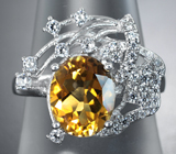 Чудесное серебряное кольцо с цитрином