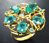 Золотое кольцо с «неоновыми» апатитами 8,33 карата Золото