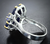 Серебряное кольцо с синими сапфирами 13,14 карата, танзанитами и голубым топазом Серебро 925