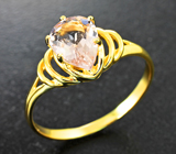 Золотое кольцо с морганитом 1,1 карата Золото