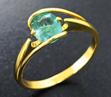 Золотое кольцо с параиба турмалином морской волны 1,24 карата Золото