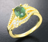 Элегантное серебряное кольцо с зеленым апатитом Серебро 925