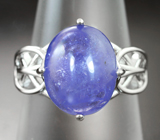 Серебряное кольцо с крупным кабошоном танзанита Серебро 925