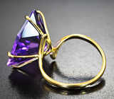 Золотое кольцо с чистейшим аметистом авторской огранки 13,94 карата Золото