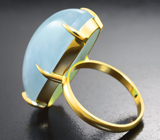 Золотое кольцо с крупным зональным аквамарином 25,85 карата Золото