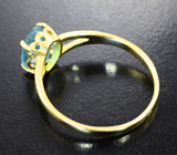 Золотое кольцо с насыщенным аквамарином 1,87 карата