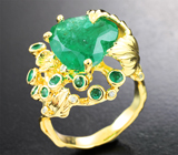 Золотое кольцо с «сочными» уральскими изумрудами 5,61 карата и бриллиантами! Высокие характеристики Золото