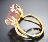 Золотое кольцо с крупным насыщенным турмалином 13,9 карата и бриллиантами Золото