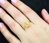 Золотое кольцо с редким лимонным апатитом 2,73 карата Золото