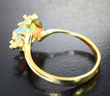 Золотое кольцо с кристаллическим эфиопским опалом 1,87 карата Золото
