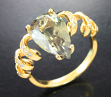 Золотое кольцо с диаспором высоких характеристик 4,85 карата и россыпью бриллиантов Золото