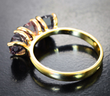 Золотое кольцо с разноцветными шпинелями редкой огранки 3,64 карата
