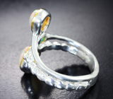 Серебряное кольцо с кристаллическими эфиопскими опалами и хризопразом