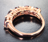 Стильное серебряное кольцо с пиропами гранатами Серебро 925