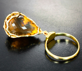 Золотое кольцо с мобильно-закрепленным бриолетом цитрина 23,72 карата Золото