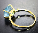Золотое кольцо с насыщенным аквамарином 2,72 карата Золото