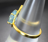 Золотое кольцо с насыщенным аквамарином 2,44 карата Золото