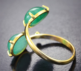 Золотое кольцо с уральскими изумрудами 6,15 карата и бриллиантом Золото