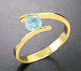 Золотое кольцо с ярким параиба турмалином 0,6 карата Золото