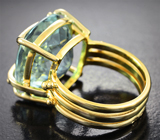 Коктейльное золотое кольцо с роскошным аквамарином 20,85 карата и бриллиантами Золото