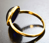 Золотое кольцо с крупным насыщенным синим сапфиром 8,05 карата Золото