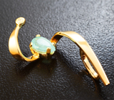 Золотой кулон с параиба турмалином 0,56 карата и бриллиантом Золото