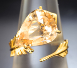 Золотое кольцо с персиковым морганитом 4,91 карата Золото
