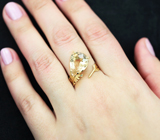 Золотое кольцо с персиковым морганитом 4,91 карата Золото