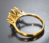 Золотое кольцо с чистейшим диаспором 2,85 карата, гранатами со сменой цвета и бриллиантами Золото