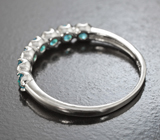 Изящное серебряное кольцо с «неоновыми» апатитами Серебро 925