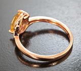 Прелестное cеребряное кольцо с цитрином и черными шпинелями Серебро 925