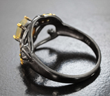 Серебряное кольцо с ограненным эфиопским опалом и диопсидами Серебро 925
