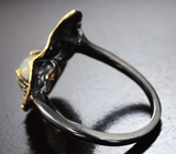 Серебряное кольцо с кристаллическим эфиопским опалом и бесцветным топазом Серебро 925