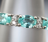 Замечательное серебряное кольцо с голубыми апатитами Серебро 925