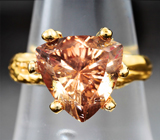 Золотое кольцо с орегонским солнечным камнем 3,96 карата! Редкая огранка Золото